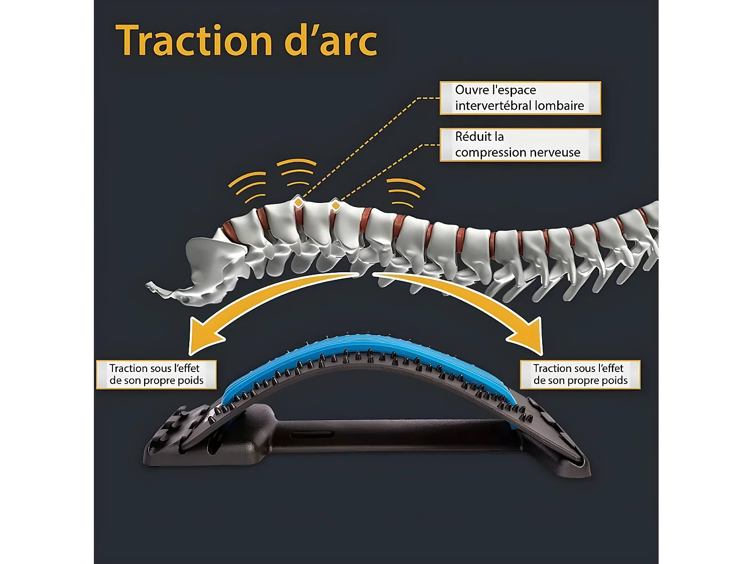 Appareil d'Étirement Lombaire INPHYSIO 94 points d’acupression